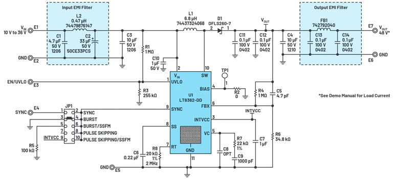  1. This demonstration circuit, DC2628, is the basis for the phantom power supply. 